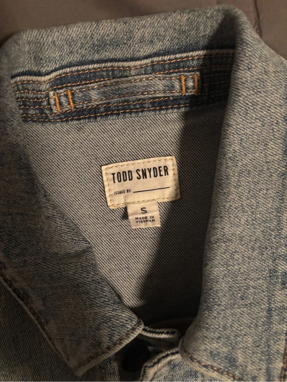 Todd Snyder Issued By Men's S Light Wash Cotton Blend Denim Jacket